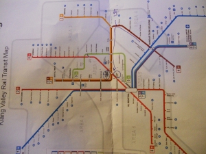 Bản đồ LRT của Malay. Bạn sẽ phải hỏi xin ở quầy Informations tại Nhà ga Trung Tâm 